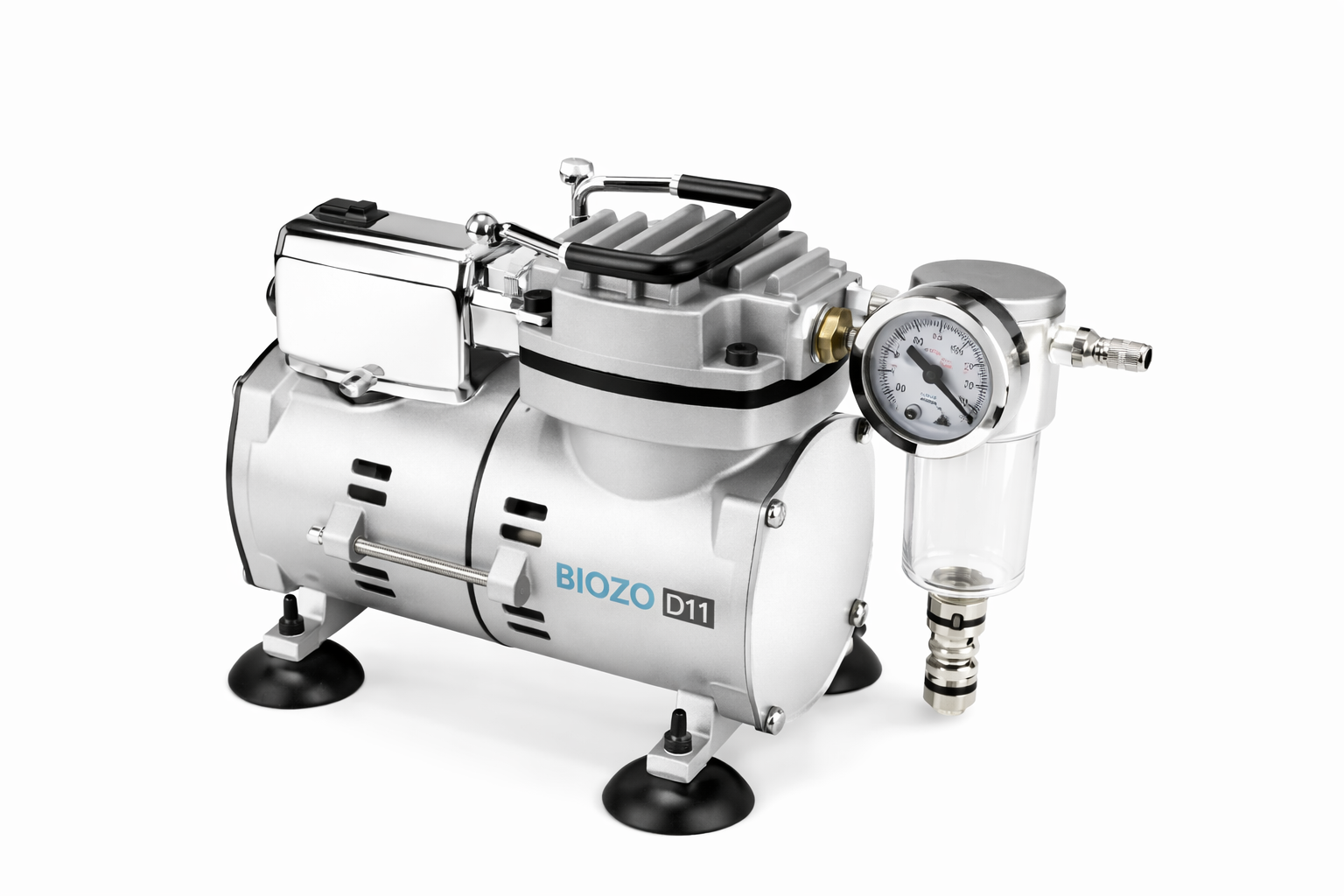 Borosil Oil Free Vacuum Pump BORO-017 | 17 L/min Capacity with Moisture Trap & Gauge